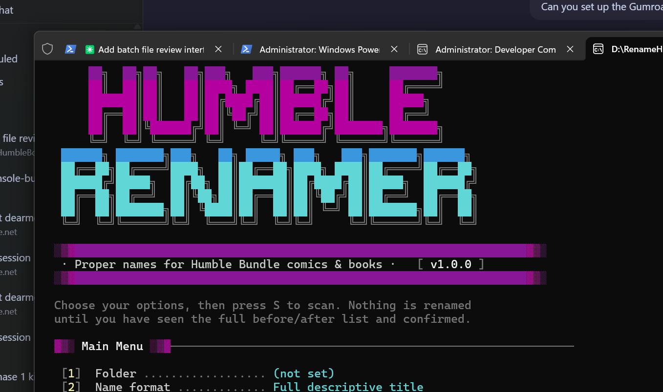 Humble Renamer application preview